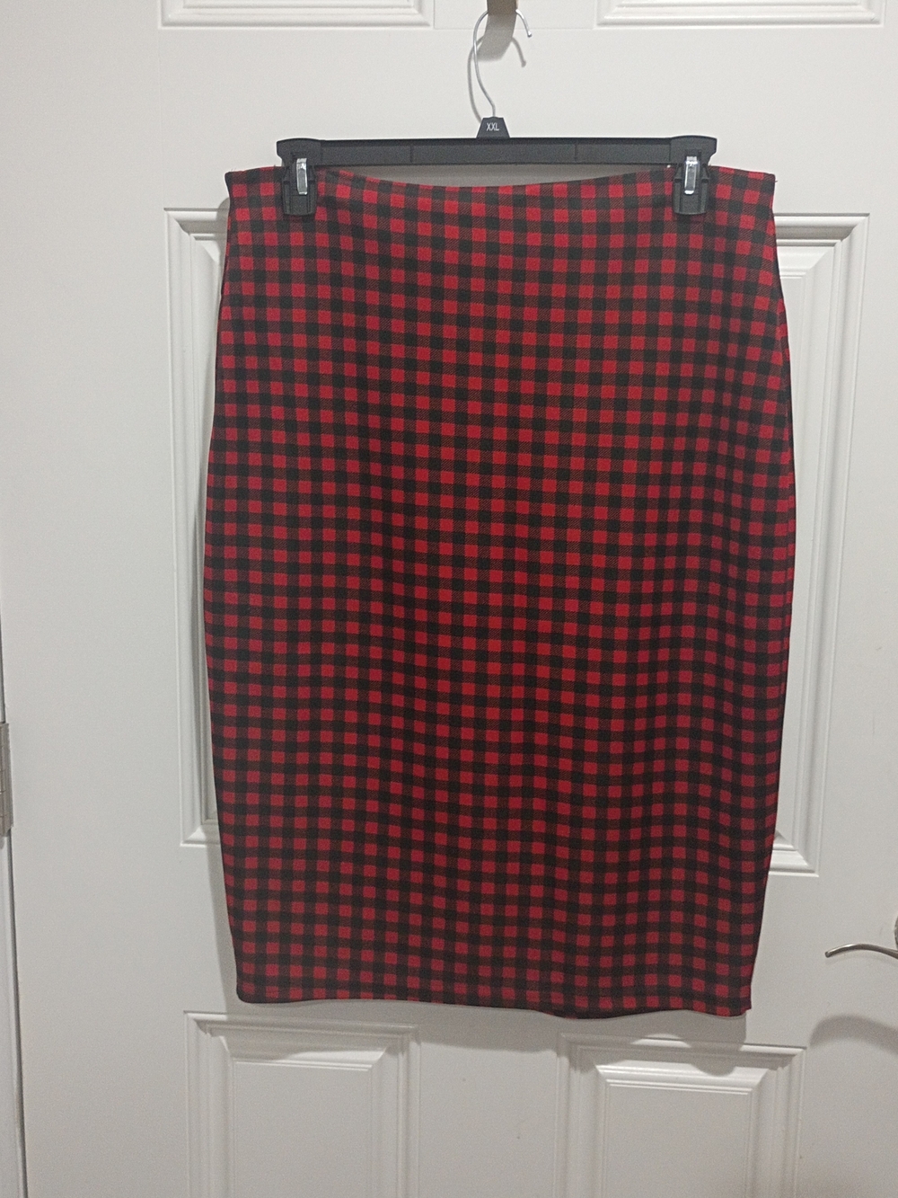 Charlotte Russe Red and Black Plaid Pencil Skirt